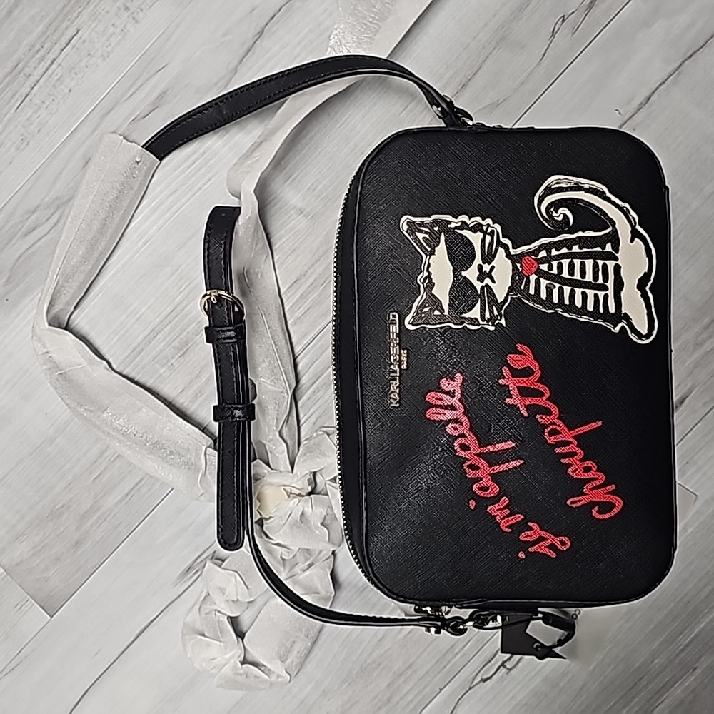 Karl Lagerfeld long strat bag. Choupette